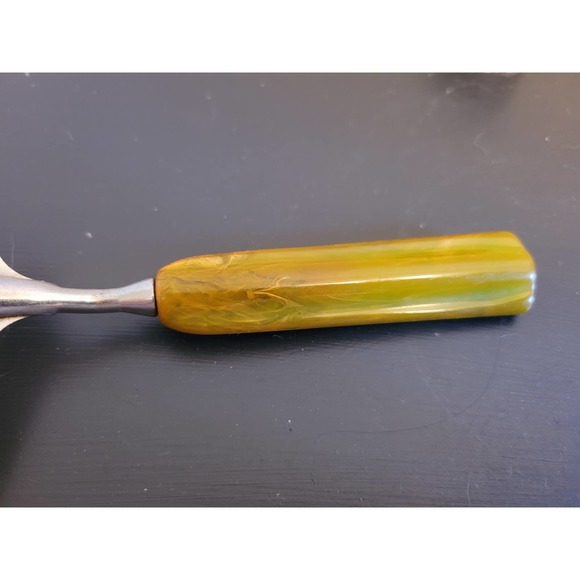 Vintage Vaughan Stainless Steel Cheese Slicer/Server - Green Handle -Made in USA - Picture 6 of 7